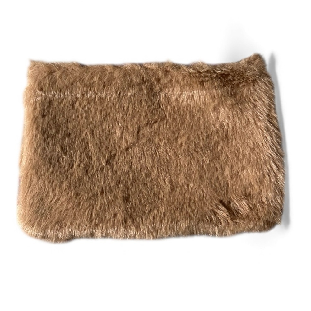 Faux Fur Ipsy make up bag brown